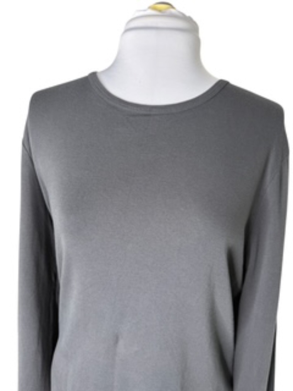 NWOT Jones NY Crew Neck Long Sleeve Charcoal Tee-Shirt Size L - Picture 2 of 5